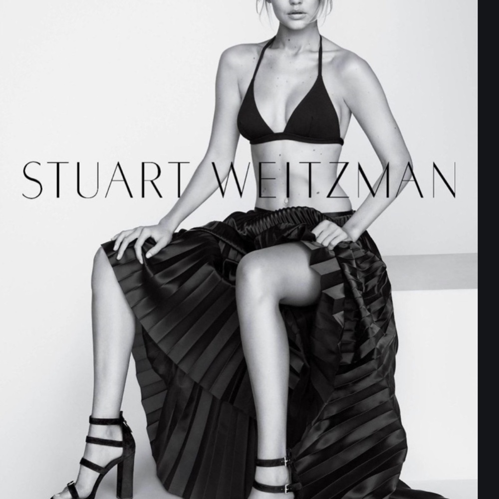 Stuart Weitzman Fourbucks Black Suede Platform